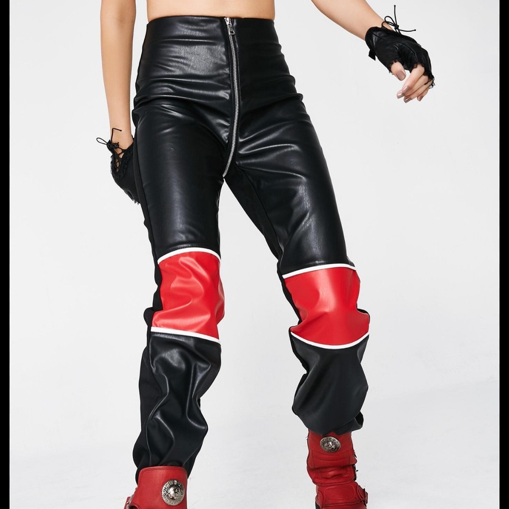 I AM GIA Red Leather HENDRIX Pant Women’s Sz L